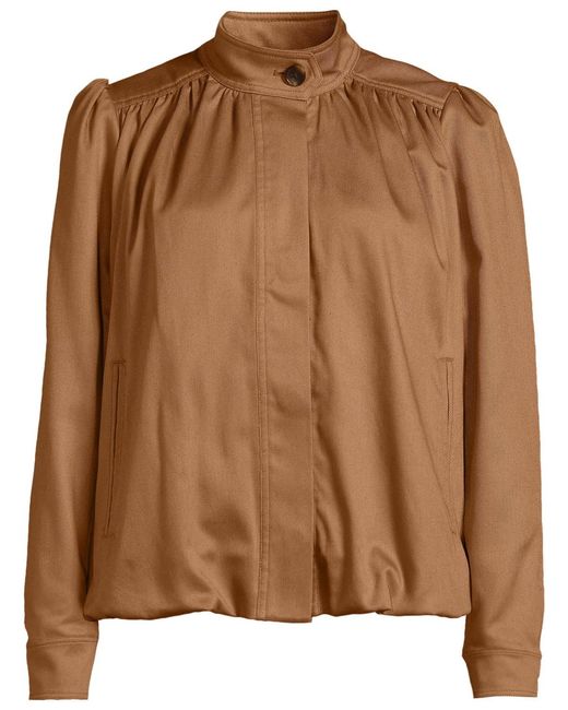 Lands' End Multicolor Drapey Twill Bubble Hem Jacket