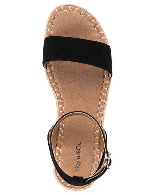 Style & Co. Metallic peggyy Ankle-strap Espadrille Flat Sandals