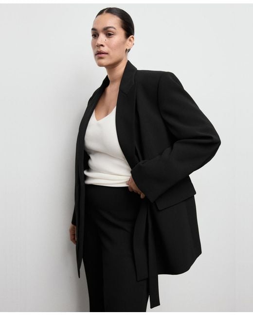 Mango Black High-waist Suits Pants