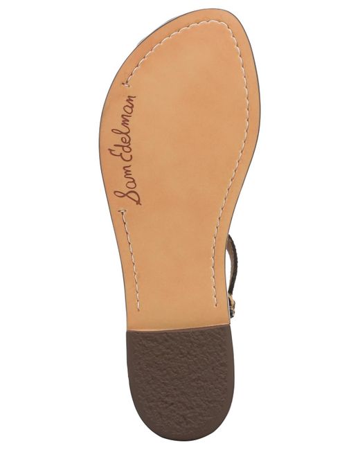 Sam Edelman Brown Gigi T-strap Flat Sandals
