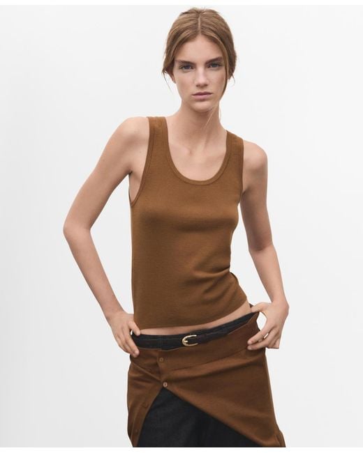 Mango Natural Wool-blend Knitted Top
