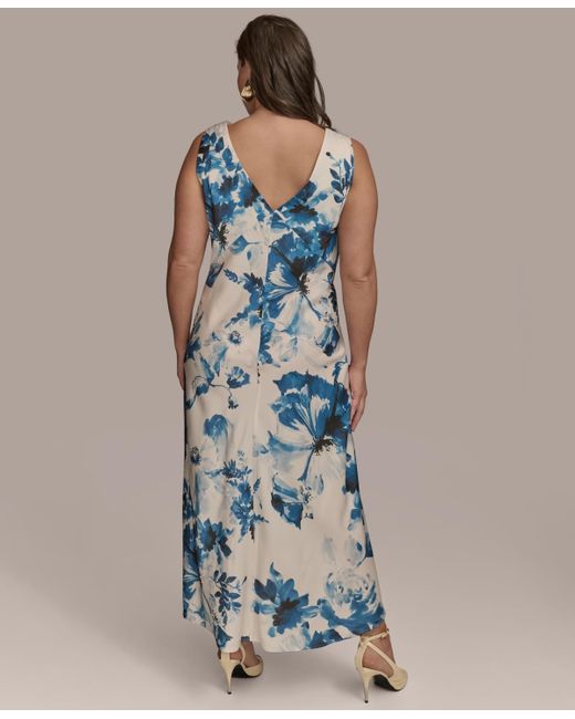 Donna Karan Plus Size V-neck High-low Dress in Blue | Lyst Donna Karan Plus Size V-neck High-low Dress in Blue | Lyst