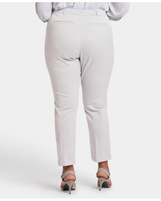 NYDJ White Plus Size Sadie Slim Pants