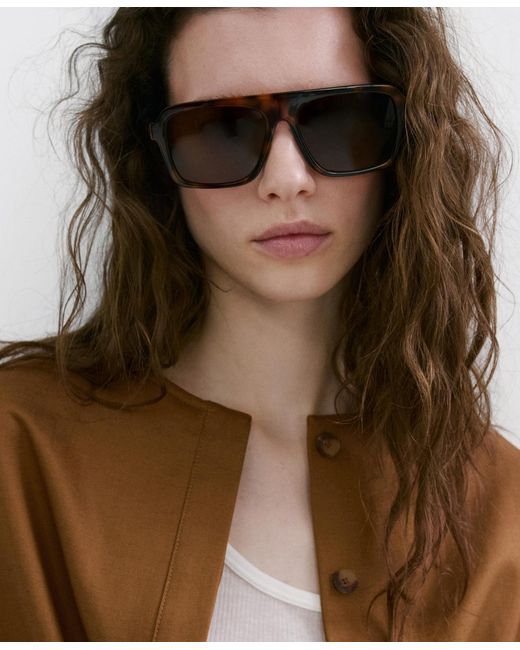 Mango Brown Elastic Bands Lyocell Jacket