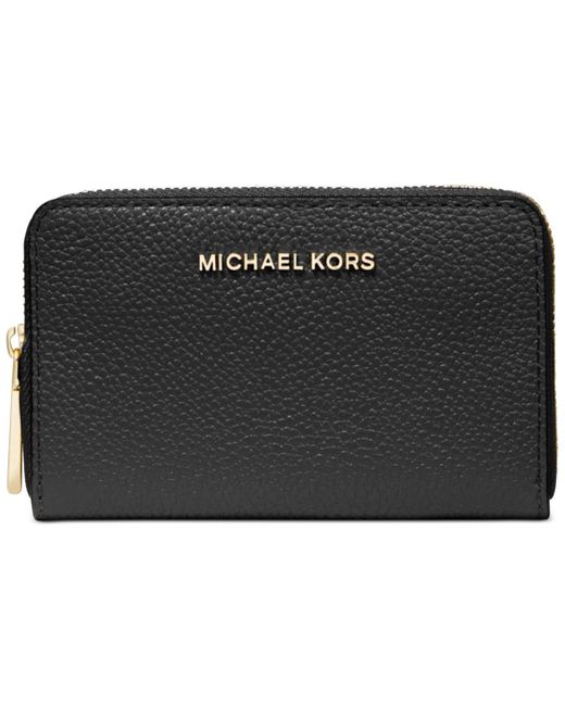 Michael Kors Black Michael Jet Set Small Zip Around Card Case