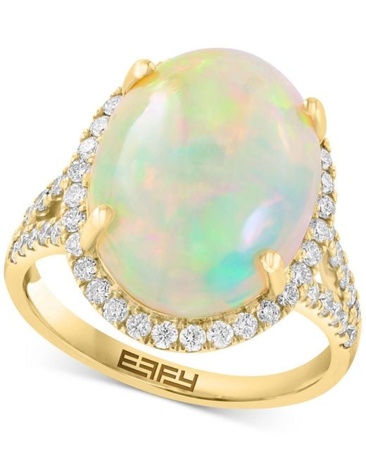 Effy Effy® Ethiopian Opal (5-1/3 Ct. T.w.) & Diamond (5/8 Ct. T.w ...