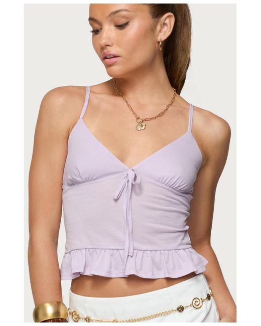 Edikted Purple Martie Peplum Tank Top