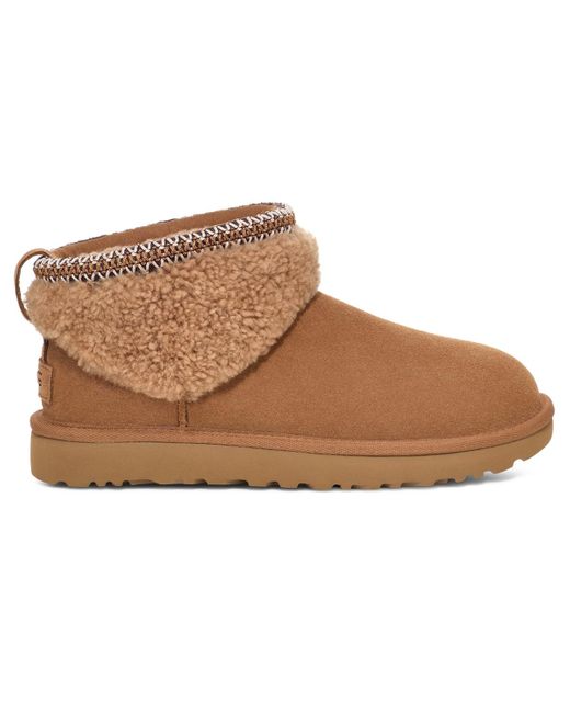 Ugg Brown Classic Ultra Mini Max Curly Boots