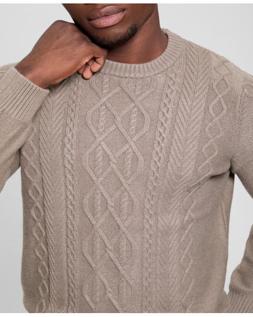 Guess Brown Celtic Cable Noah Sweater for men