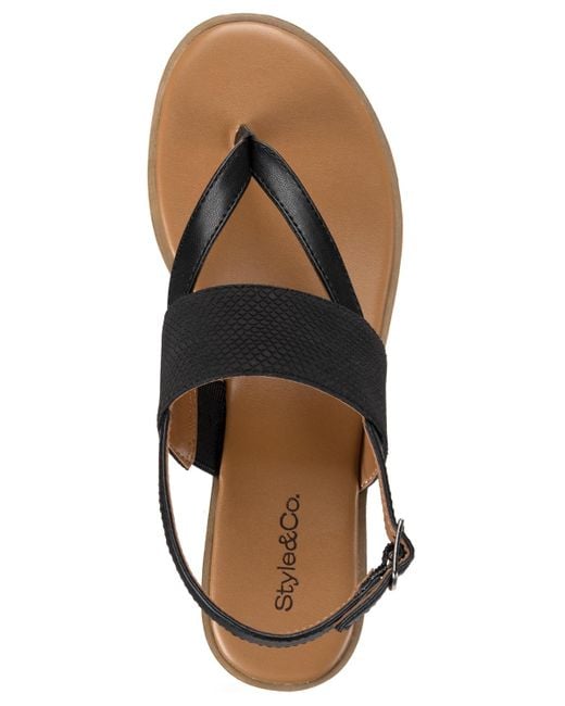 Style & Co. White Sadiee Thong Flat Slingback Sandals