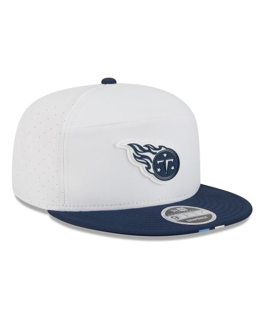 KTZ Blue White/navy Tennessee Titans 2025 Nfl Training Camp Split Panel 9fifty Snapback Hat for men