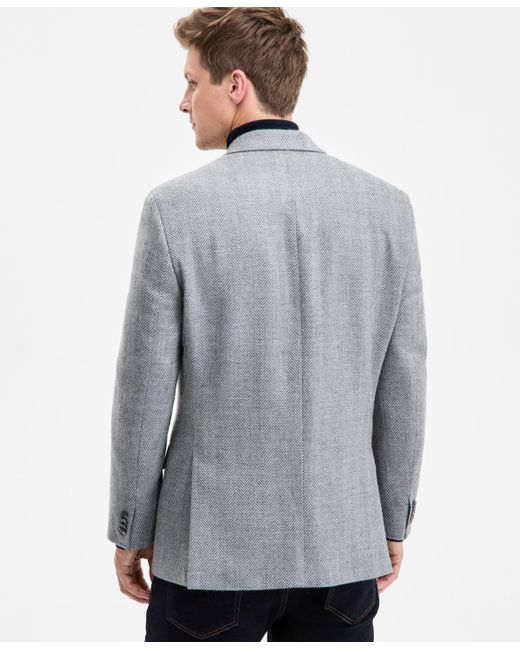 Tommy Hilfiger White Modern-fit Wool-blend Sport Coat for men