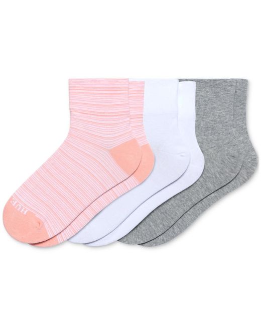 Hue Pink 3-pk. Seamed Knit Shorty Socks