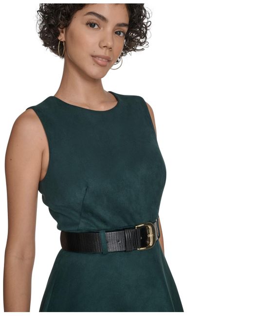 Calvin Klein Green Belted Midi Dress