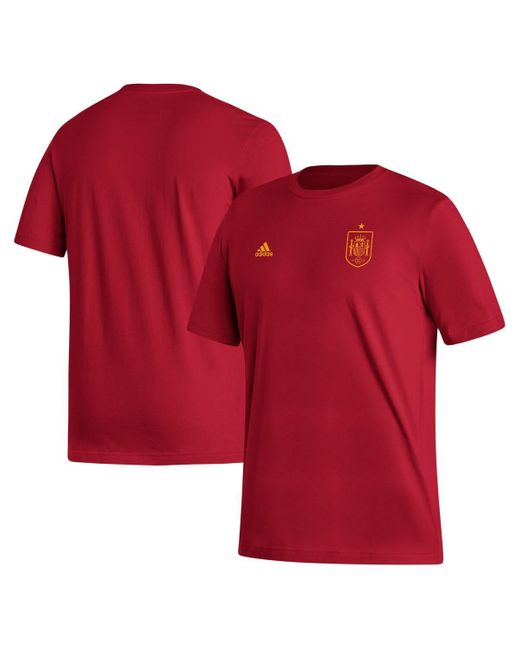Adidas Red Spain National Team Crest T-shirt for men