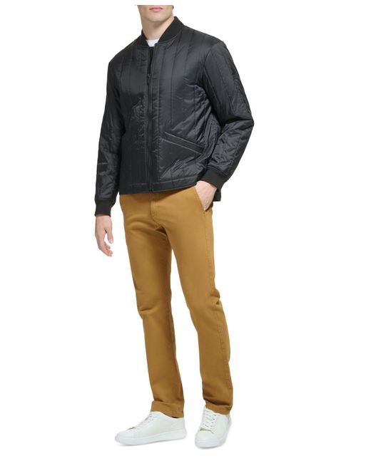 Dockers Gray Quilted Bomber Jacket for men