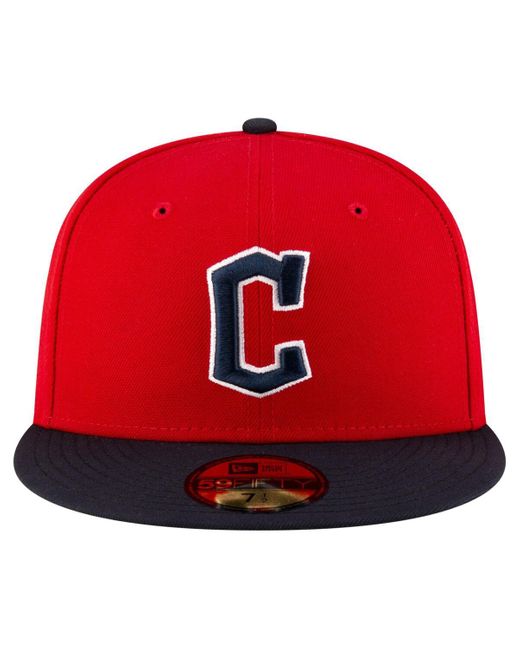 KTZ Red/black Cleveland Guardians Authentic Collection On Field 59fifty Fitted Hat for men