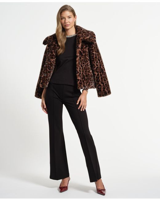 Isaac Mizrahi New York Brown Oversized Collar Jacket