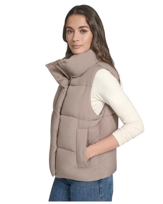 Levi's Gray Regular Stand Collar Puffer Vest