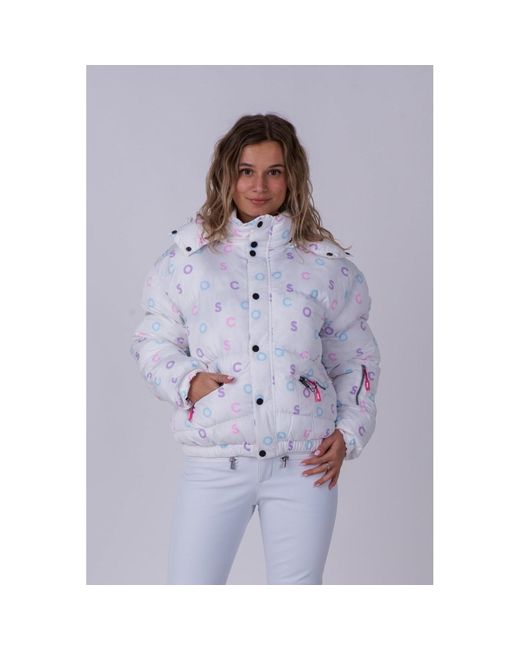 OOSC White Print Chic Puffer Jacket