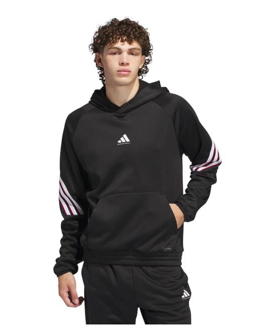 Adidas Black Select Foundation Fleece Basketball Hoodie for men
