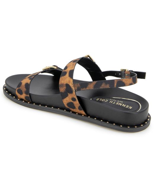 Kenneth Cole Black Drinity Round Toe Flat Sandals