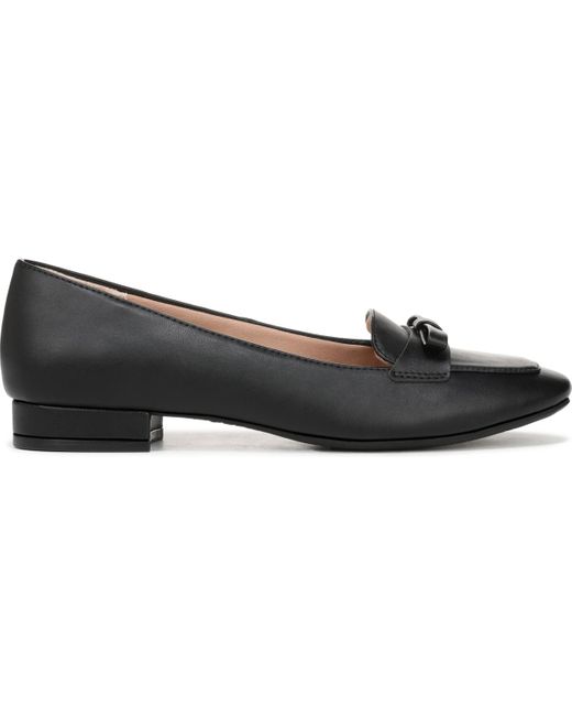LifeStride Black Claudine Square Toe Block Heel Ballerina Flats