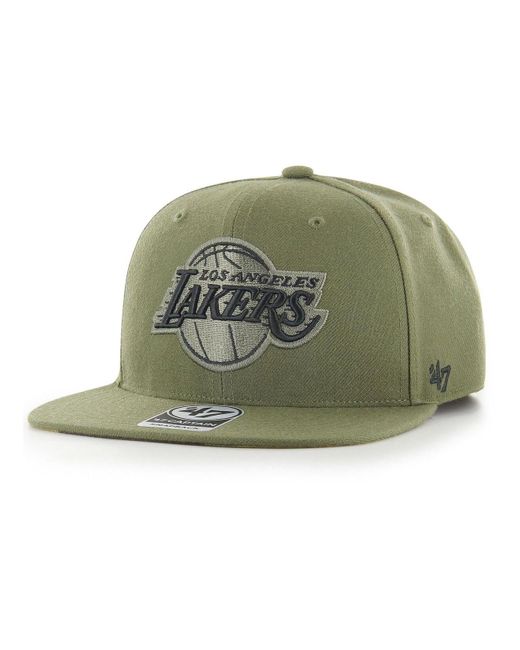 47 Brand Olive Los Angeles Lakers Ballpark Camo Captain Snapback Hat in  Green for Men | Lyst
