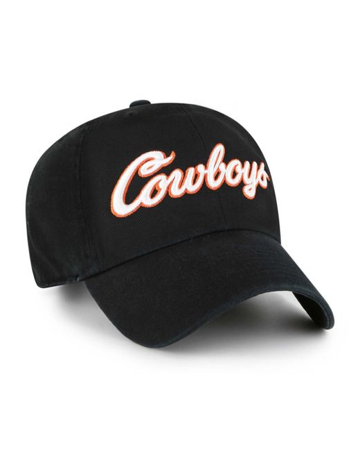 '47 Black Oklahoma State Cowboys Clean Up Adjustable Hat for men