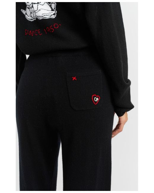 Chinti & Parker Black Wool Cashmere Peanuts Wide-leg Track Pants