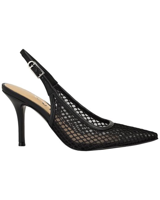 Pandy Strap Guess Pandy Mesh Pointed Toe Slingback Stiletto Pumps in Black | Lyst