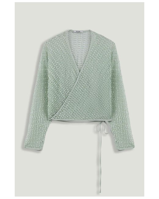Nocturne Blue Wrap Mesh Blouse