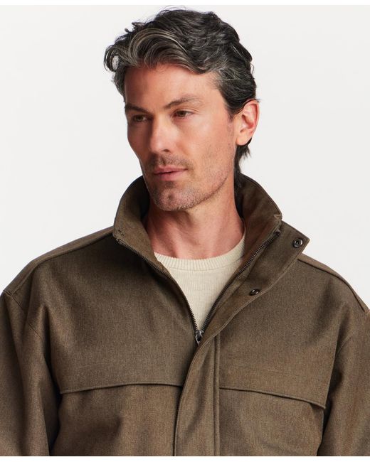 Weatherproof Brown Tech Twill Lined Bomber Jacket for men