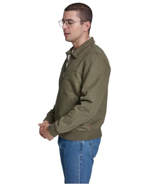 Levi's Green Cotton Western Bomber Jacket for men