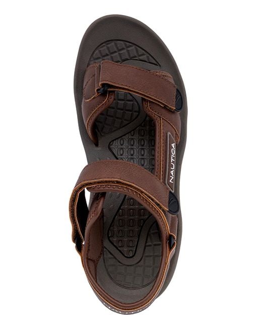 Nautica Brown Bulty Round Toe Strappy Sandals for men