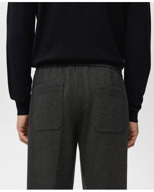Mango Black Cotton Drawstring joggers Pants for men