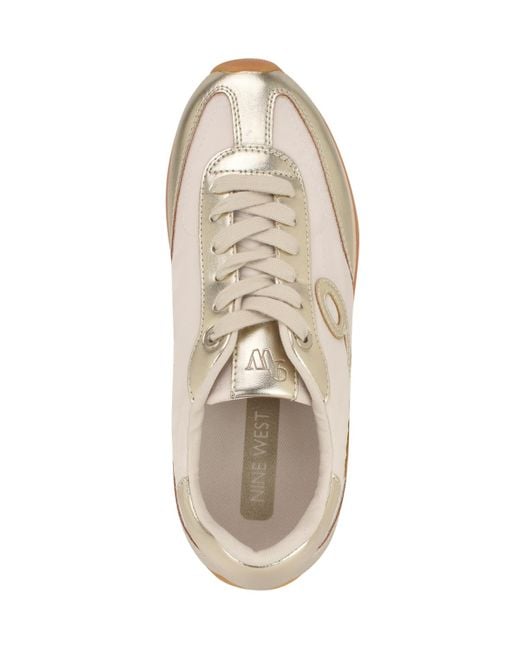 Nine West White Fivo Casual Round Toe Sneakers