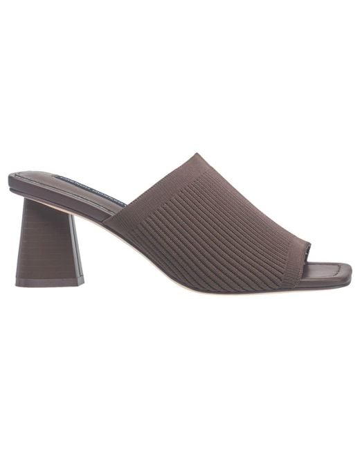 French Connection Brown Styles Knit Stretch Mule