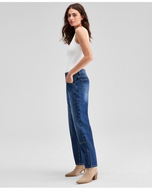 And Now This Blue Seamed Straight-leg Jeans