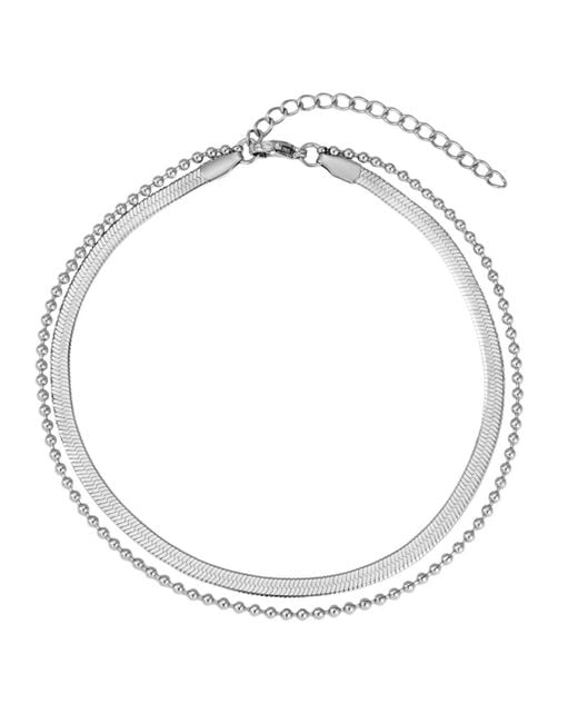 Adornia White Tarnish Resistant Layered Anklet
