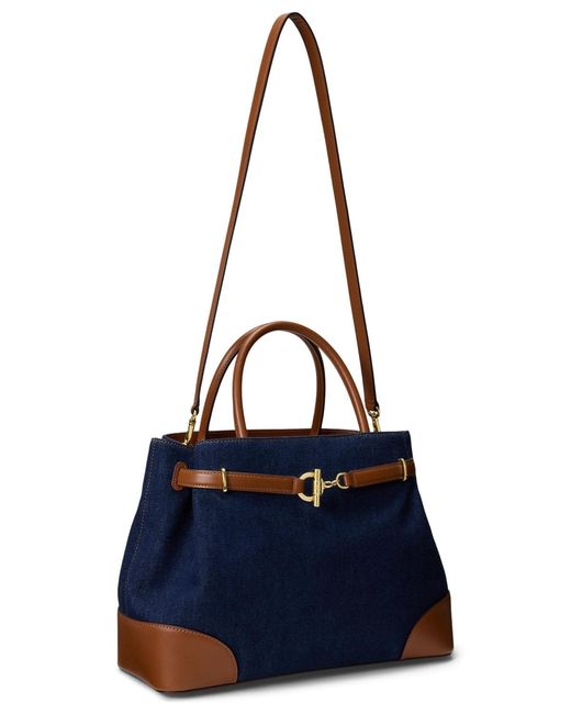 Ralph Lauren Blue Large Blaike Satchel Bag