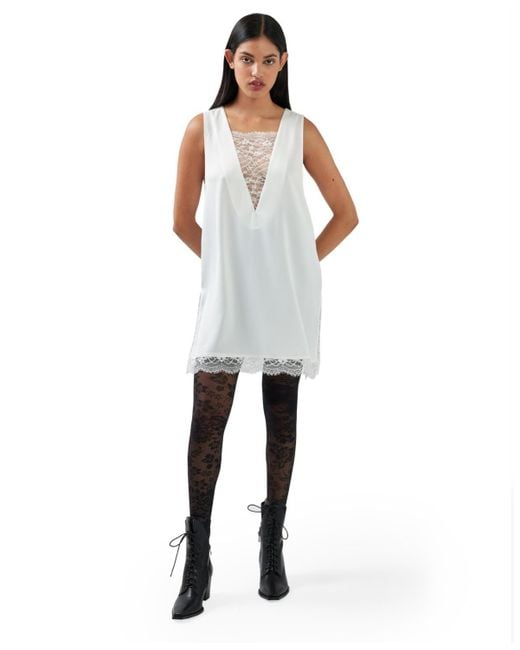 Belle & Bloom White After Party Lace Mini Dress