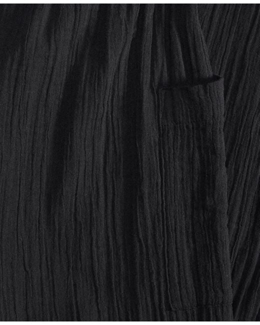 On 34th Black Cotton Gauze Pull-on Pants