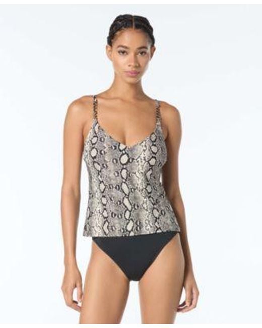 Michael Kors Gray V Neck Tankini Top Bottoms