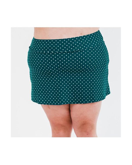 Calypsa Blue Plus Size Short Swim Skort