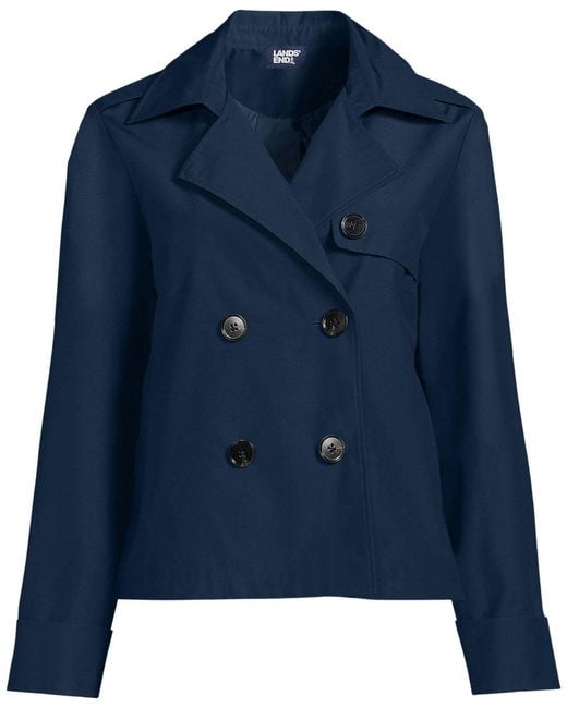 Lands' End Blue Trench Jacket