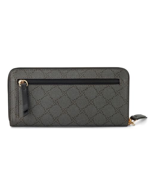 Nine West Black Lockup 9s Zip Around Wristlet