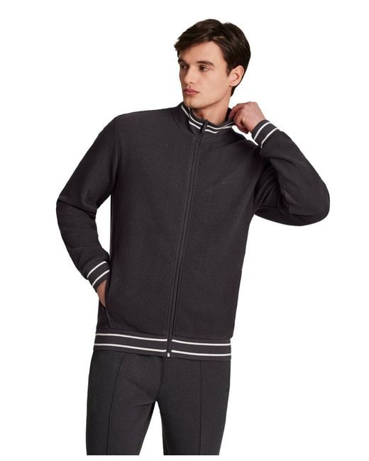 Reebok Black Full-zip Mock Neck Jacket for men