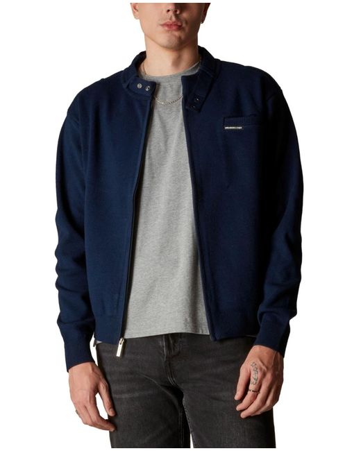 Members Only Iconic Racer Sweater in Blue | Lyst