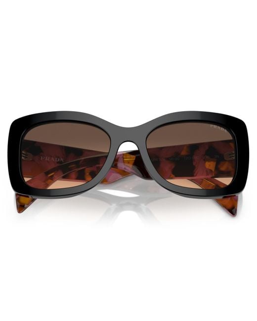 Prada Brown Lettering Oval Sunglasses